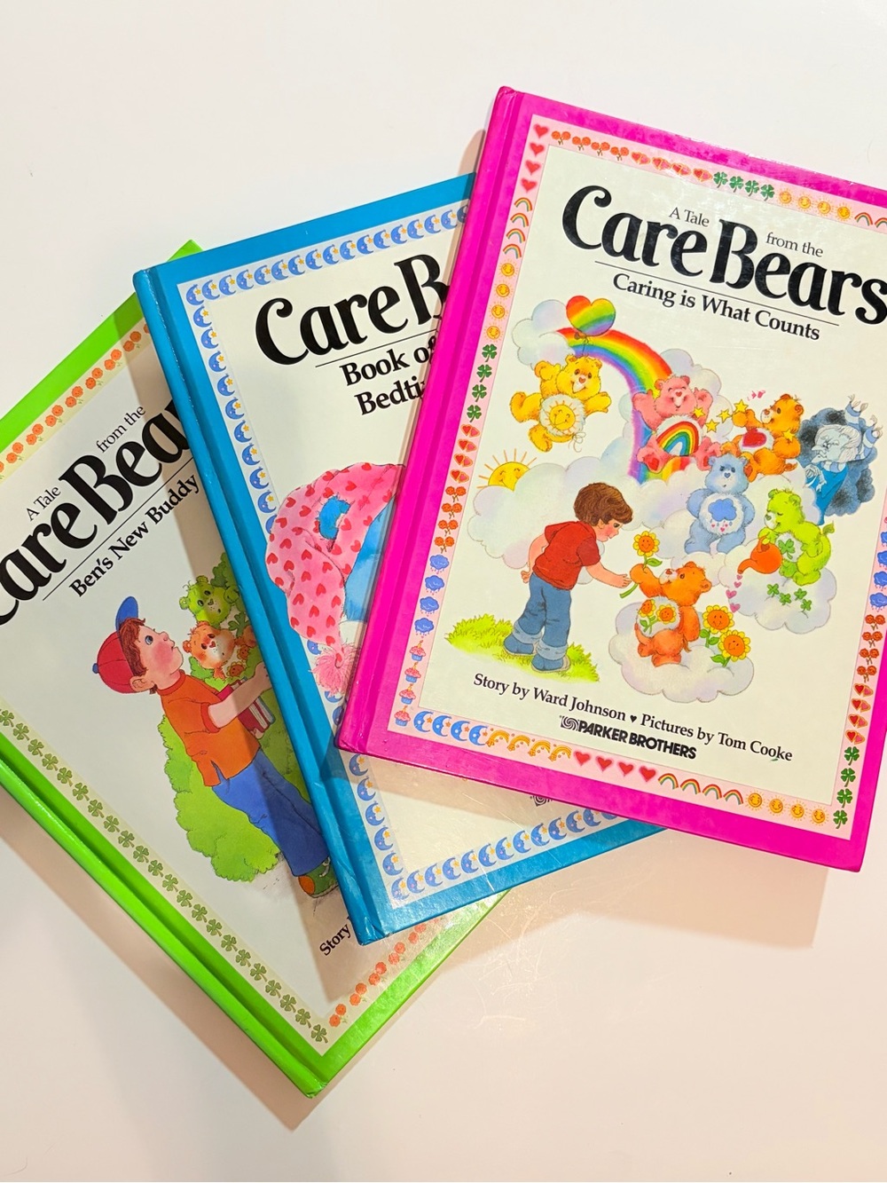 Set of 3 Vintage Care Bears Hardcover Book Bedtime Stories 1984